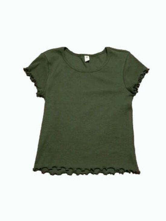 Nordstrom Tops - NORDSTROM BP Green Tee -Ruffle trim Size Small